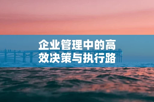 企业管理中的高效决策与执行路径