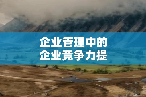 企业管理中的企业竞争力提升