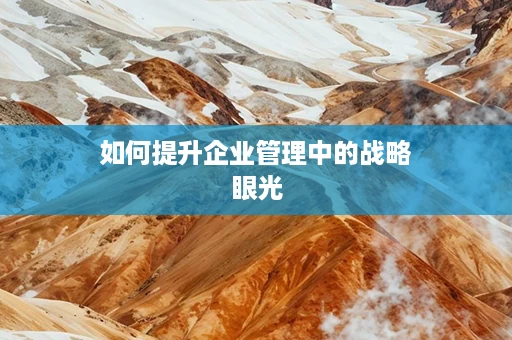 如何提升企业管理中的战略眼光