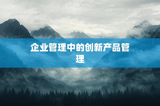 企业管理中的创新产品管理