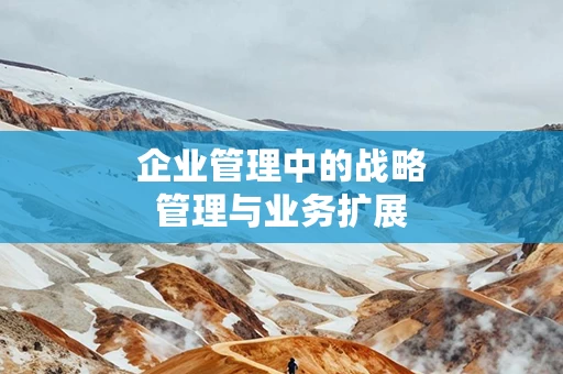 企业管理中的战略管理与业务扩展