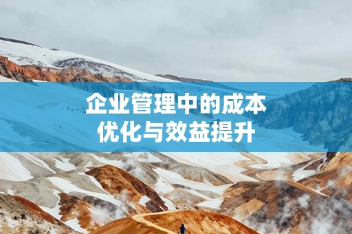 企业管理中的成本优化与效益提升