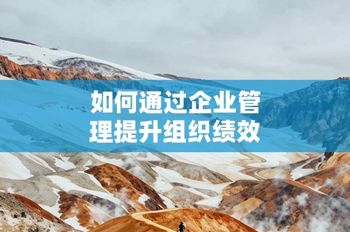 如何通过企业管理提升组织绩效