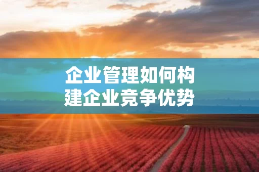 企业管理如何构建企业竞争优势
