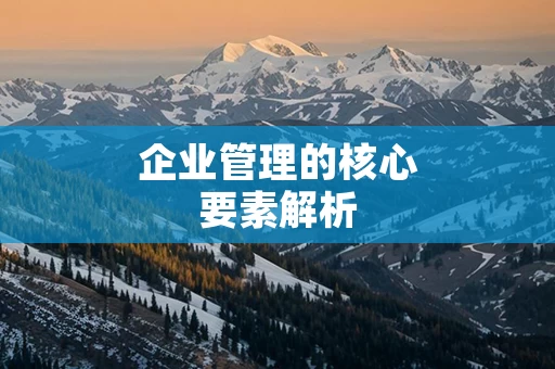 企业管理的核心要素解析