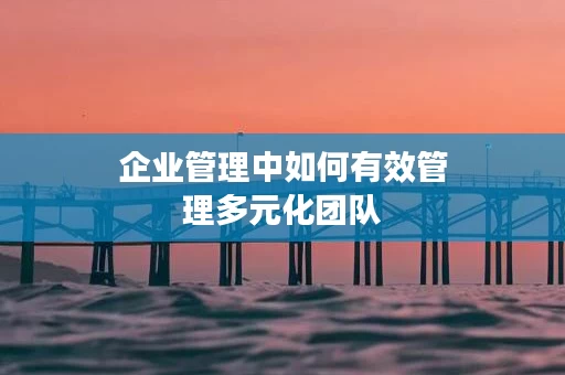 企业管理中如何有效管理多元化团队