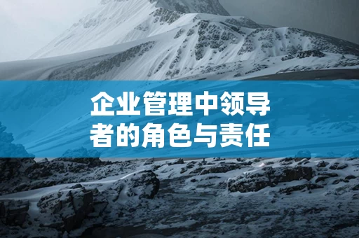 企业管理中领导者的角色与责任