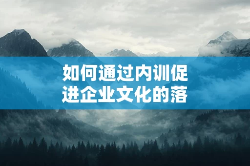 如何通过内训促进企业文化的落地