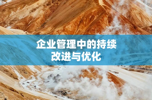 企业管理中的持续改进与优化