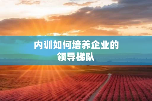 内训如何培养企业的领导梯队
