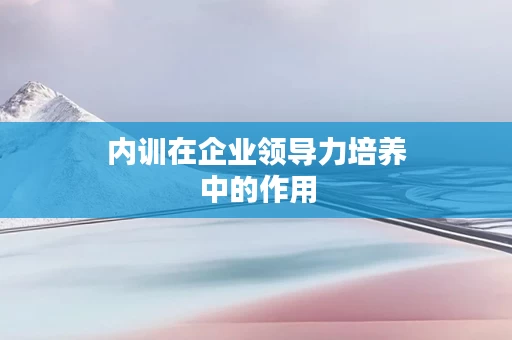 内训在企业领导力培养中的作用