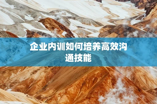 企业内训如何培养高效沟通技能