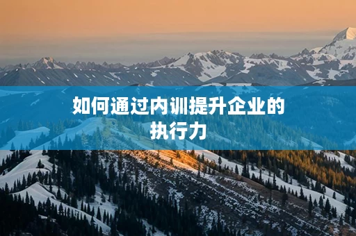 如何通过内训提升企业的执行力