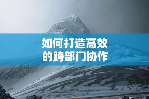 如何打造高效的跨部门协作管理