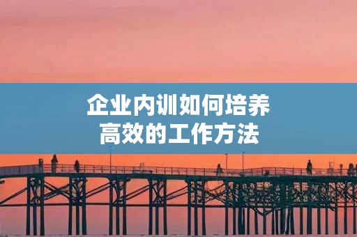 企业内训如何培养高效的工作方法