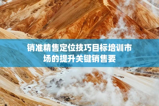 销准精售定位技巧目标培训市场的提升关键销售要
