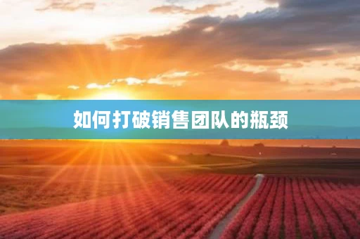 如何打破销售团队的瓶颈