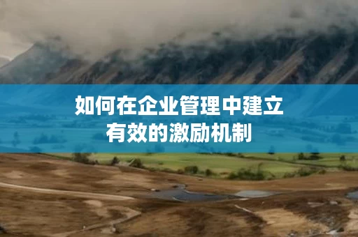 如何在企业管理中建立有效的激励机制