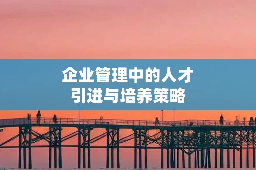 企业管理中的人才引进与培养策略