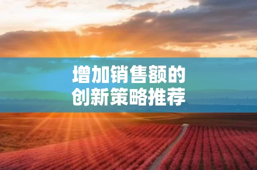 增加销售额的创新策略推荐