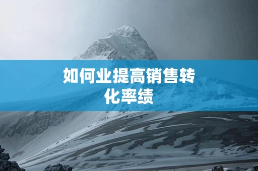 如何业提高销售转化率绩