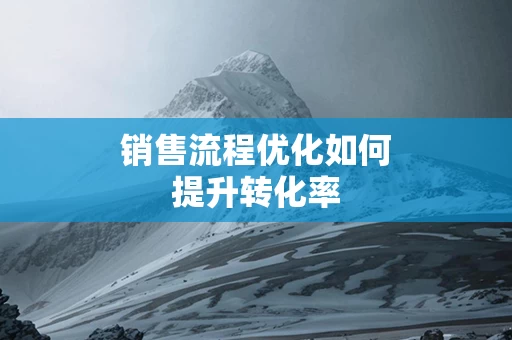 销售流程优化如何提升转化率