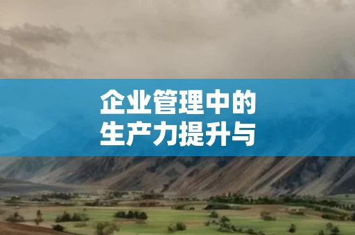 企业管理中的生产力提升与流程改善