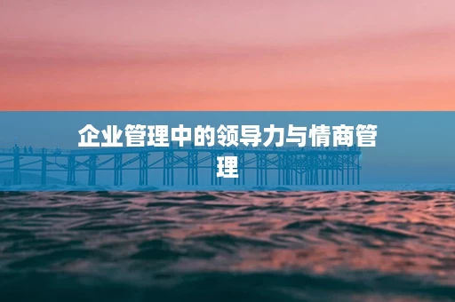 企业管理中的领导力与情商管理