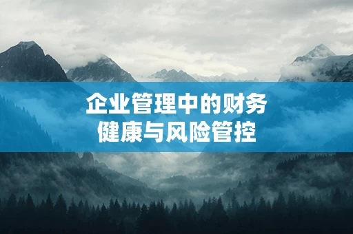 企业管理中的财务健康与风险管控