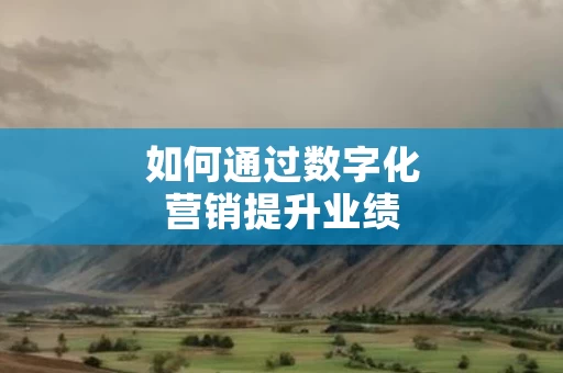 如何通过数字化营销提升业绩