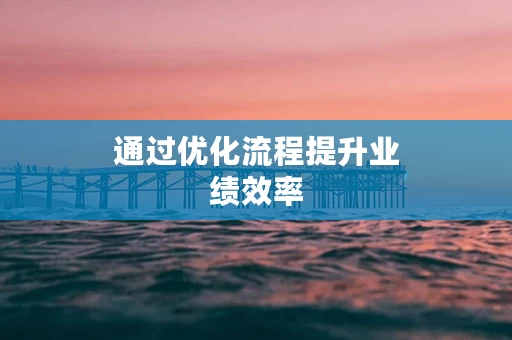 通过优化流程提升业绩效率