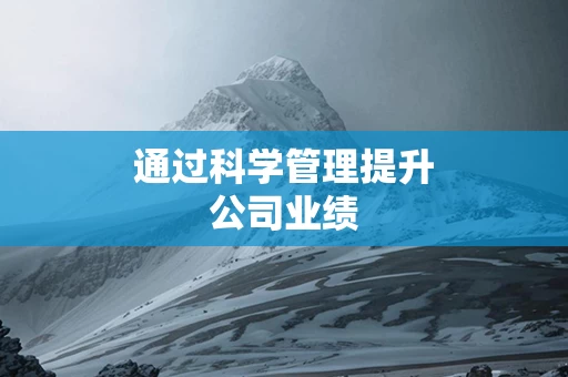 通过科学管理提升公司业绩